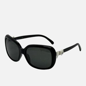 CHANEL 5171 Black Sunglasses with White Bow